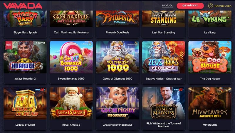 Виды игр, предлагаемые казино Vavada